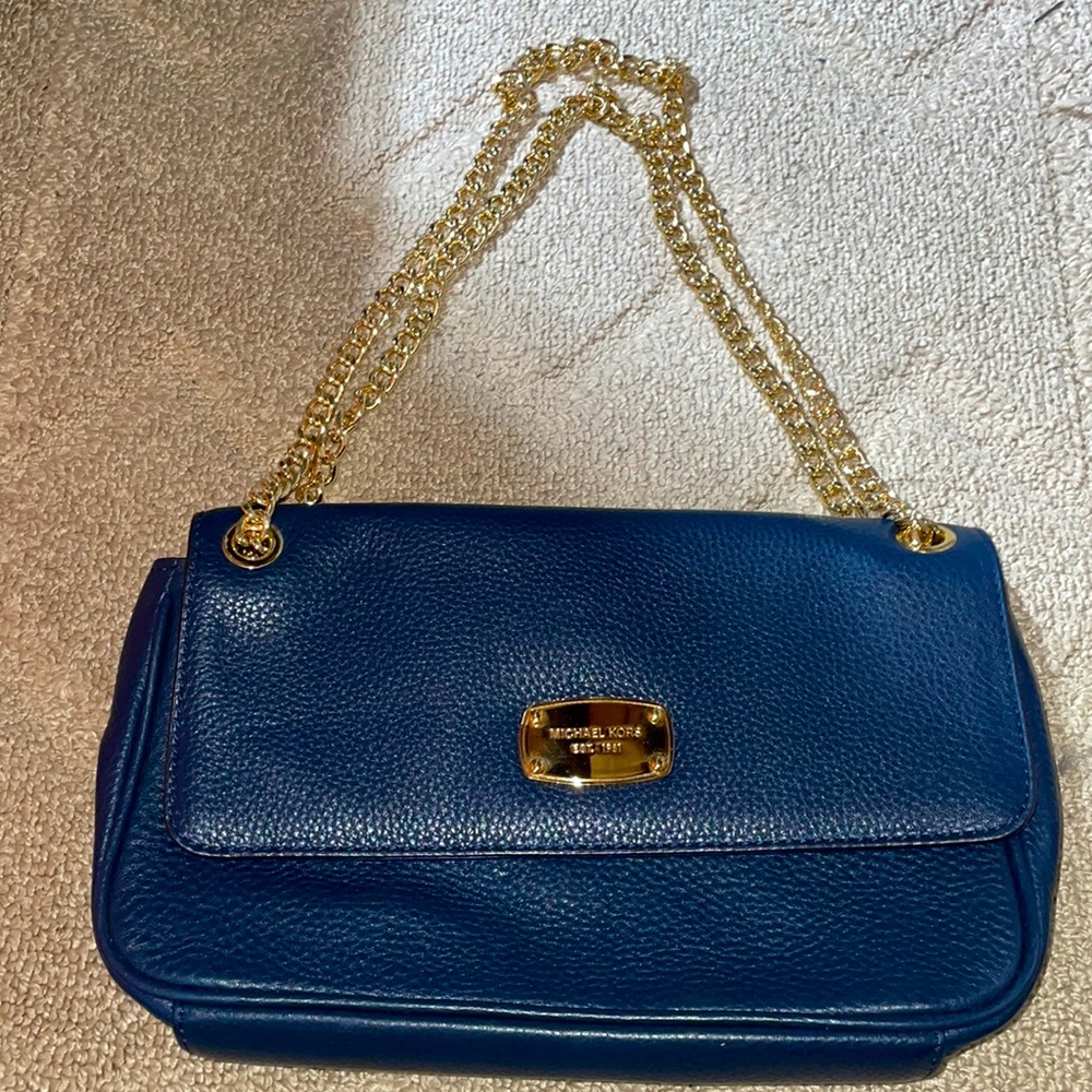 Michael Kors leather navy blue purse.